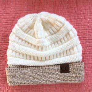 Cream beanie